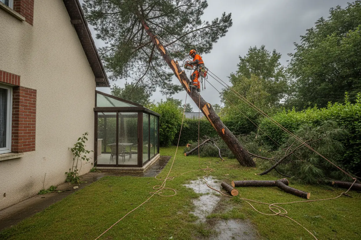 Intervention d'urgence sur arbre dangereux à Fontaine-lès-Dijon